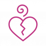 Gebrochenes Herz mit Spirale – Sinnbild für emotionale Heilung.